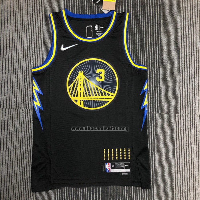Camiseta Golden State Warriors Jordan Poole NO 3 Ciudad 2021-22 Negro